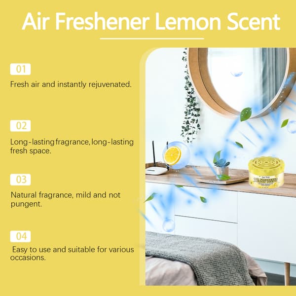 Luftfrisker (citronduft) til stue, soveværelse og badeværelse - langvarig duft, deodorizer og lugtfjerner.