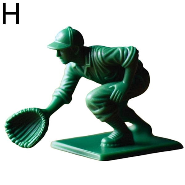 Jkapagzy Basebollsoldatfigurer, Mini Gröna Basebollspelare H 1pcs