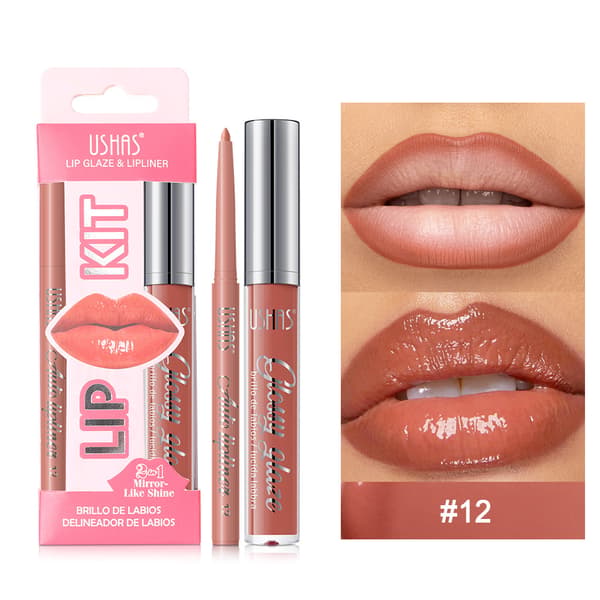 Lipgloss + læbeblyant + læbefarve + læbestift langtidsholdbar lipgloss UCS003