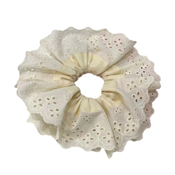 Lolita Spets-Scrunchies Blomma Temperament Hårband Stor Spets H Black One size