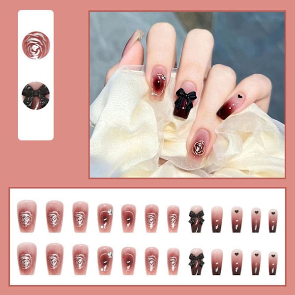 24 st Avtagbara Färdiga Bärbara Nagelplåster Nagelkonst Dekaler WR106 24pcs