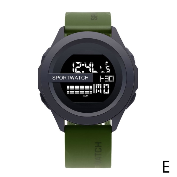 Original vattentät digital watch för män för kvinnor Green One size