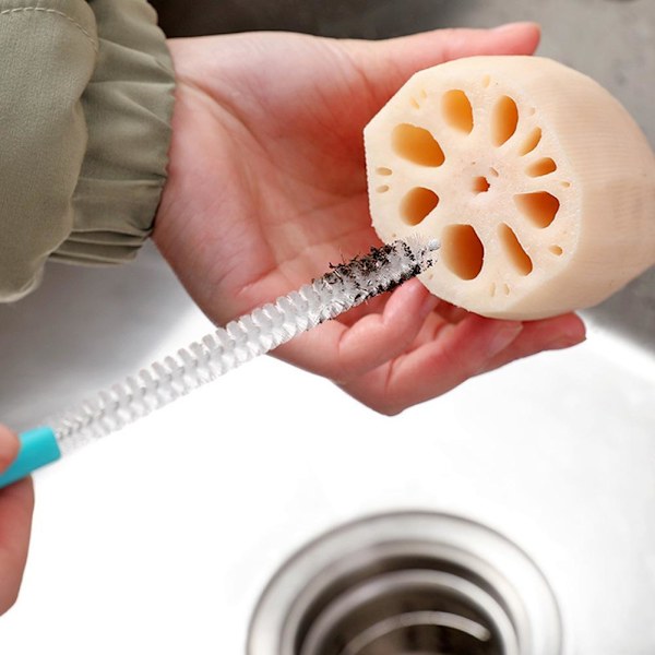 360 Graders Halmrengöringsborste Multifunktion Lotus Kök Skrubb Halmborste Borstar Rengöring O4c3 white 18cm