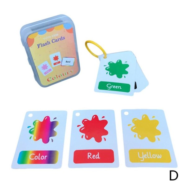 Barn Ring Flash Cards Engelska Läsa Lära Alfabet Lett MulticolorD Colour