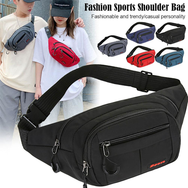 Unisex Bältesväska Mode Vattentät Bältesväska Koreansk Crossbody Bältesväska Dam Mode Sport Axelväska Ny Dam Bröstväska red 34*13*3cm