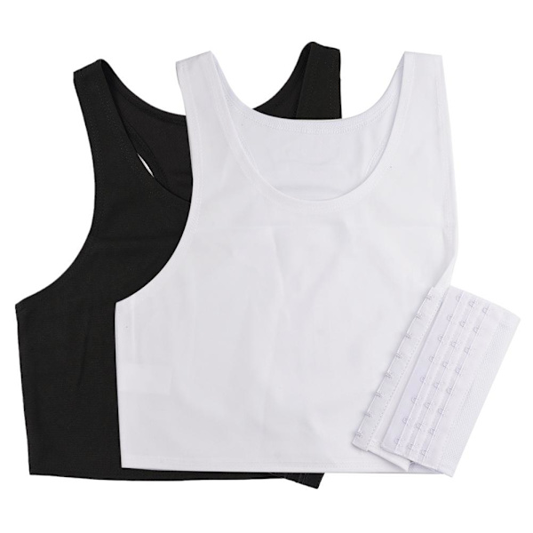 Kvinnor Lesbisk Tomboy Bröst Binder Slim Fit FTM Väst Unders Crop HOT white S