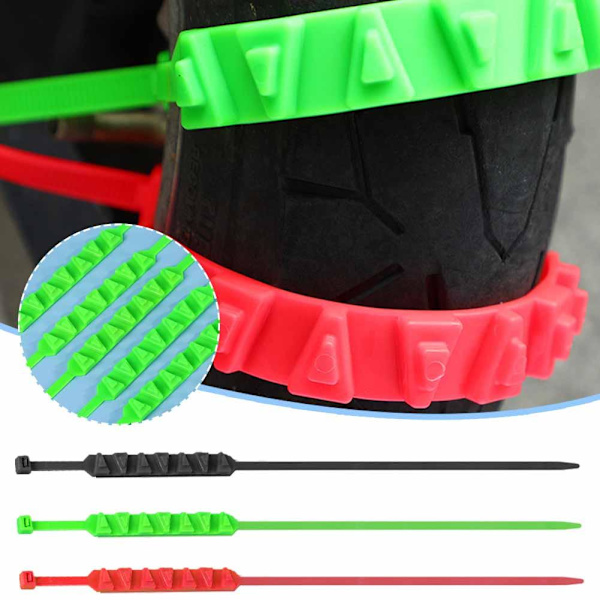 10 st Snökedjor för Bil Lastbil SUV Anti-Sladd Nödsituation Vinterkörning ⛄ green 10pcs