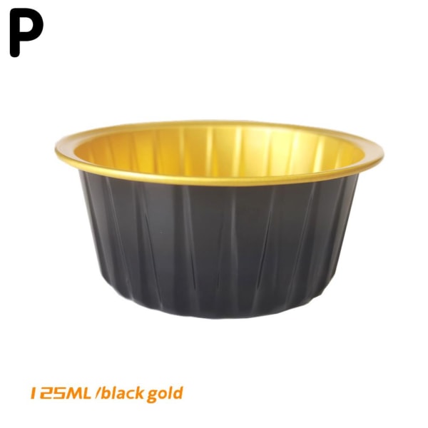 30 st aluminiumfoliebakkoppar, återanvändbara kofärgade folieplåtskoppar, black gold 125ml 30pcs