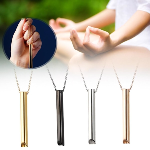 Stress och ångest halsband mindfulness andningsverktyg naturlig lindring Black One size