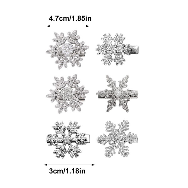 Söt Snöflinga Hårklämma Delikat Strass Hårnål AU För Kvinnor Hår A6U7 style1 One size