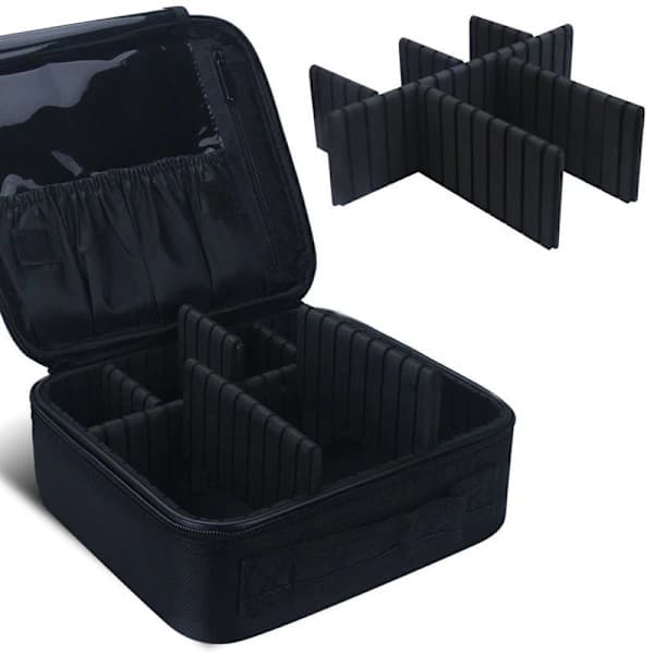 makeup rejsetaske - toilettaske / kosmetiktaske til al din makeup - Sort