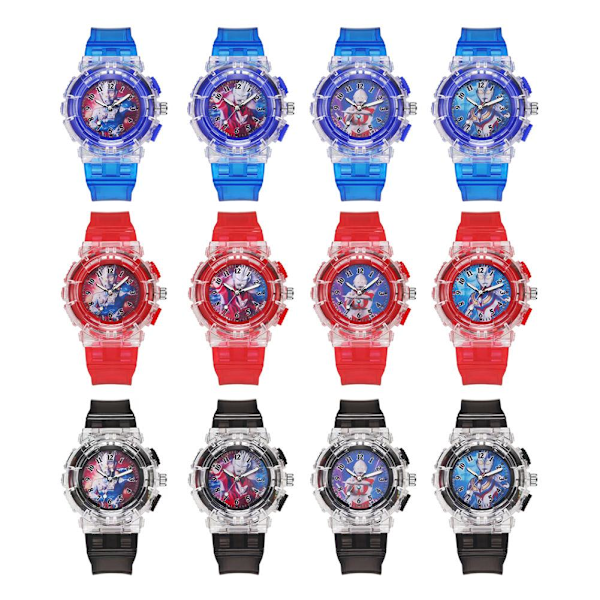 Tecknade Barn Spiderman Klocka LED Ljus Barnklockor För Pojkar Flickor Studenter Analog Klocka Z9O9 A One size