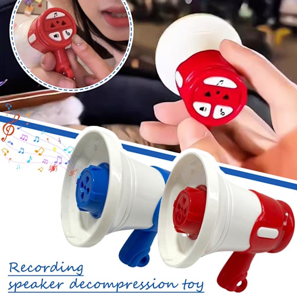 Inspelbar Mini Högtalare Med Musik Handhållen Megafon Röstförvrängare T S1P9 Red One size