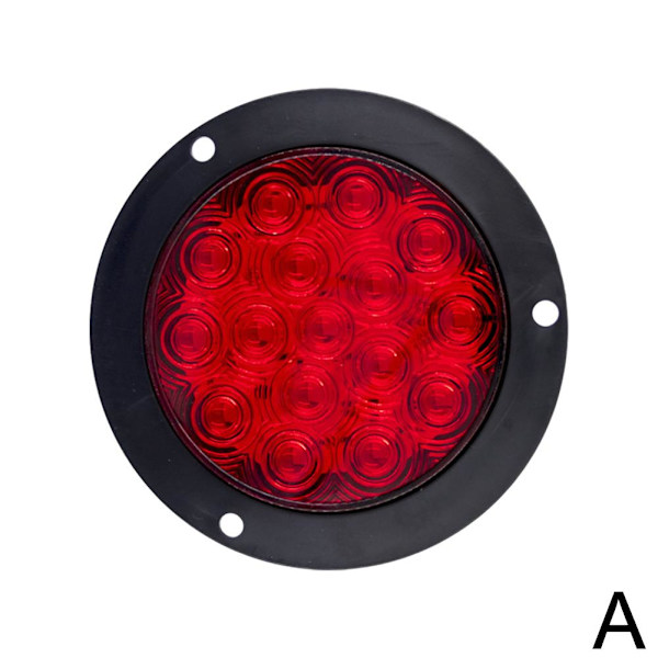 4 tum 16 LED Bakljus Bromsljus Rund Bakre Lampa Blinkers Stopp Varningsljus Backljus För U2Y7 Red One size 2pcs