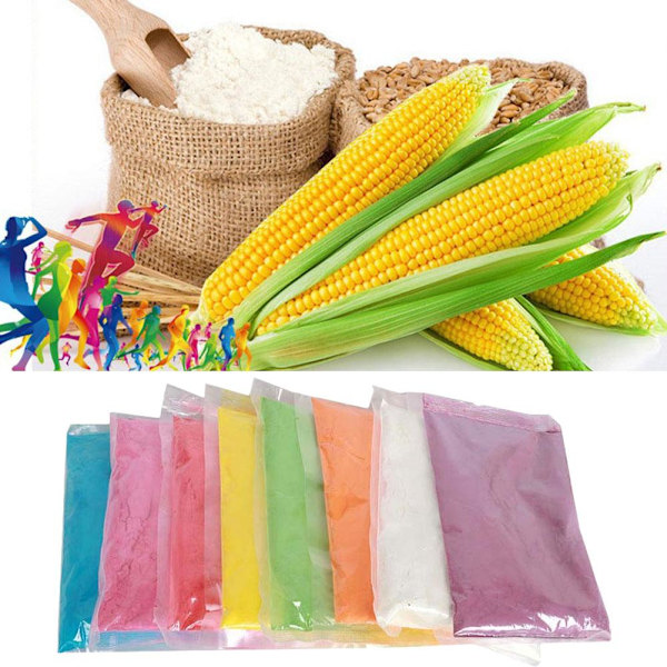 Holi Färgpulver - 14 Förpackningar x 70gram - Rangoli Färger För Diwal 8-colours 800g
