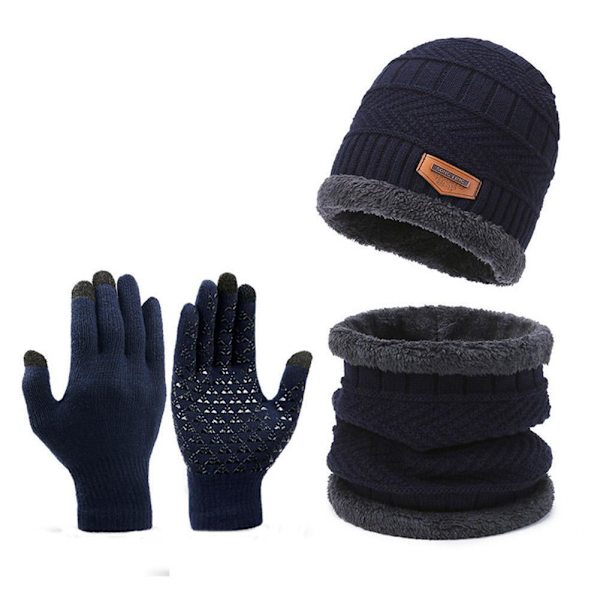 Vantar Vinter Varm Halsvärmare Mössa Halsduk Vantar Set Mössa Och Halsduk, Black One size