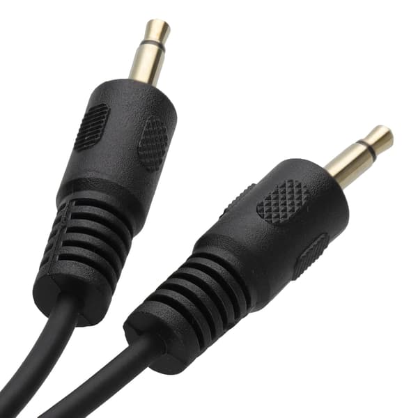 Mono 3,5 mm lydkabel, han til han, 2 meter [2 meter/2 meter], forgyldt sort lydkabel.