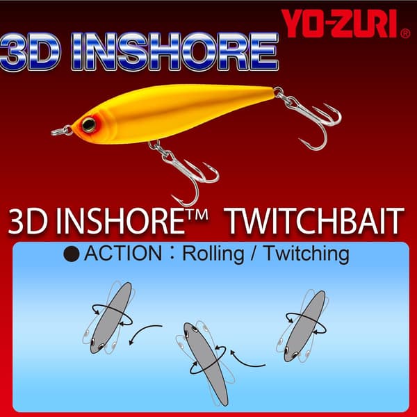 3 D Inshore Twitchbait Långsamt sjunkande bete Mm 2