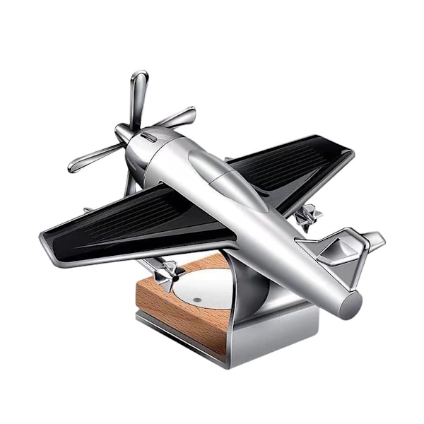 Bilinstrumentbräda Flygplansdekoration Solar Luftfräschare Diffuser Aromaterapi  silver 1pcs