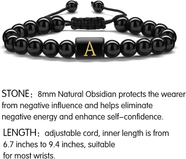 Initial Perlearmbånd til Mænd - Sten