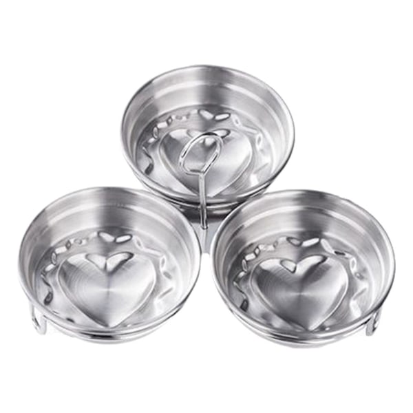 3-pack Äggkokare i rostfritt stål med handtag, lätt att Ex Circle 1pcs