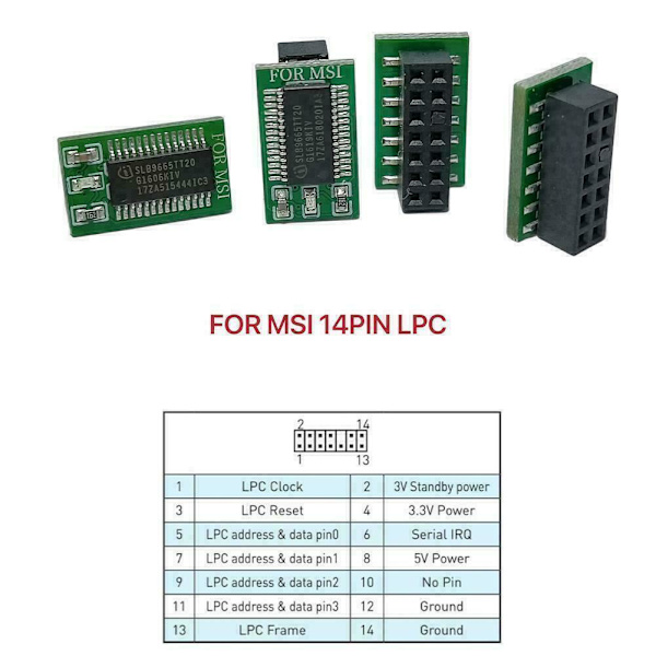 TPM 2.0 Krypteringssäkerhetsmodul Fjärrkort Windows 11 Uppgraderingsmodul Lot E4 For MSI 14Pin LPC One-size