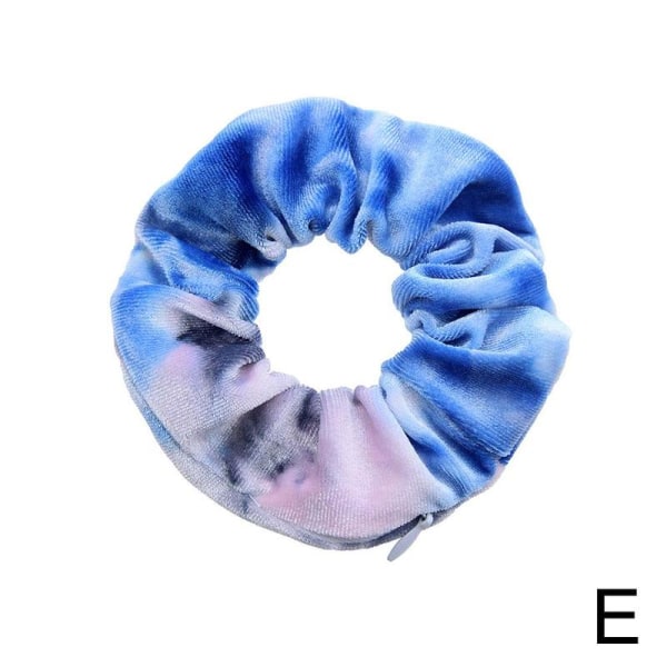 Velvet Scrunchies Färgglada elastiska hårband med dragkedja gömd Royal Blue 11*4.5cm
