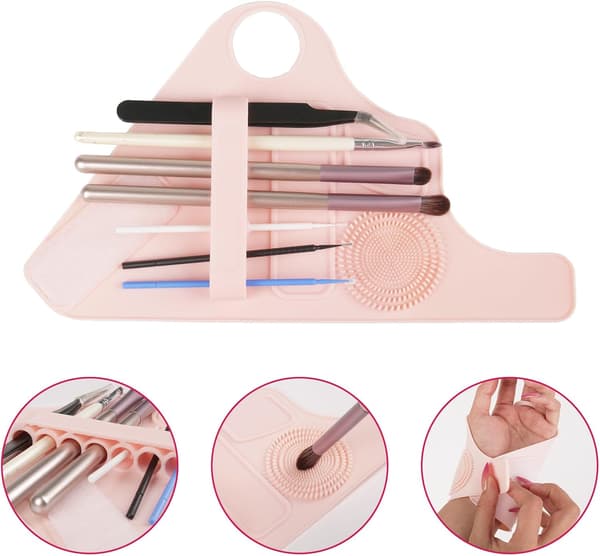 Makeup Mixing Palette Håndledsrem Assistentværktøjer, Salon Multifunktionel Makeup Håndledsrem Sæt, Silikone Makeup Mixing Palette Håndledsrem, Håndled