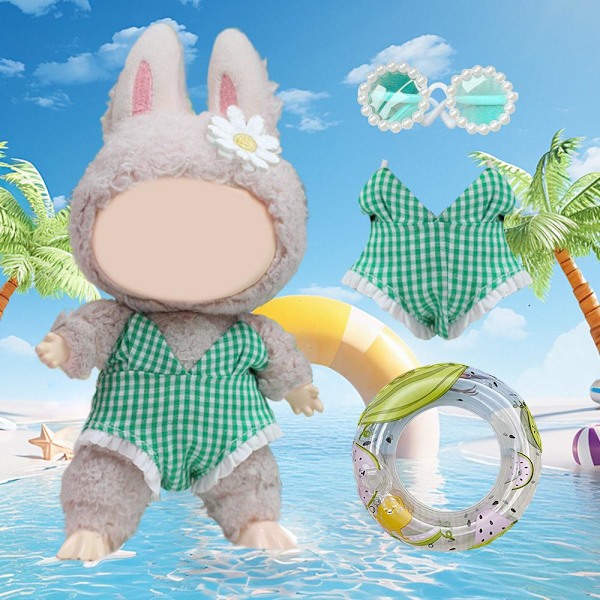 Dockkläder Outfit Tillbehör För Ropa Labubu 17cm bomulls docka Baddräkt H1D9 red glasses no doll