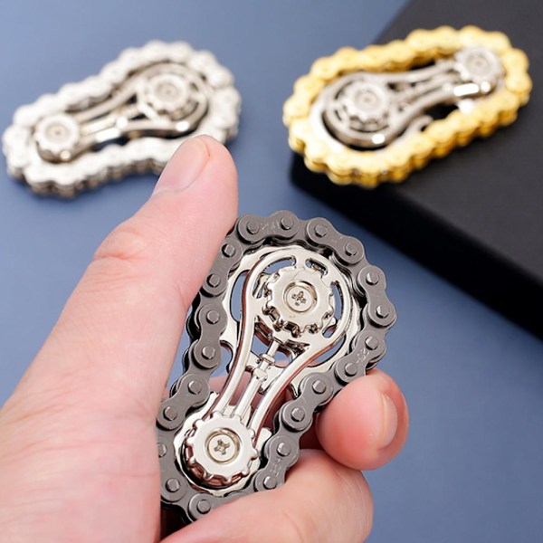 Hand Spinner Kedjeväxel Fingertopps Kugghjul Stress Relief Leksak Fid Golden 1pcs