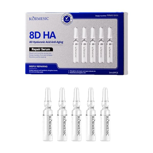 8D hyaluronihapposeerumi kosteuttaa kasvoja