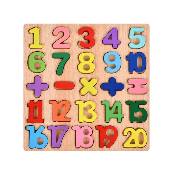 Träpussel Barn Pedagogisk Lärleksak Djurblock Gåva B6 I9M T6Q5 number onesize