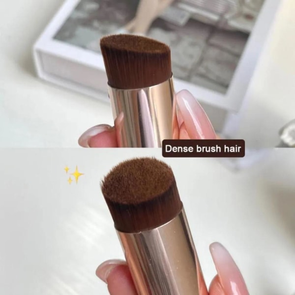 Make Up Foundation Brush Flat Angled Head Liquid Powder Brushe matte rose gold 1pcs