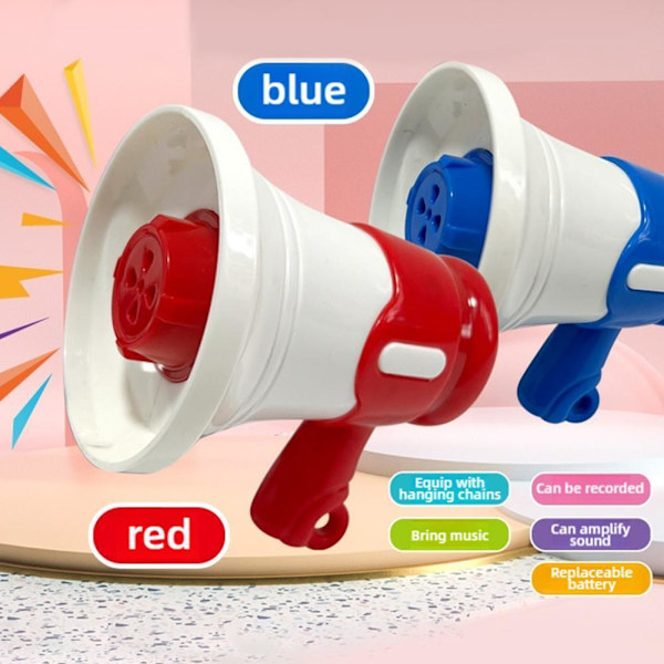 Inspelbar Mini Högtalare Med Musik Handhållen Megafon Röstförvrängare T S1P9 Red One size