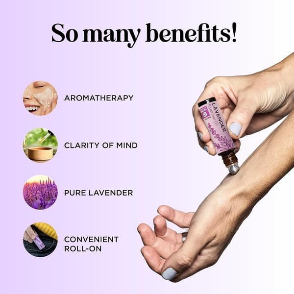 Lavendel æterisk olie Roll On - Beroligende aromaterapi olierulle til søvnhovedpine og afslapning - Naturlig fortyndet søvnolie til natten