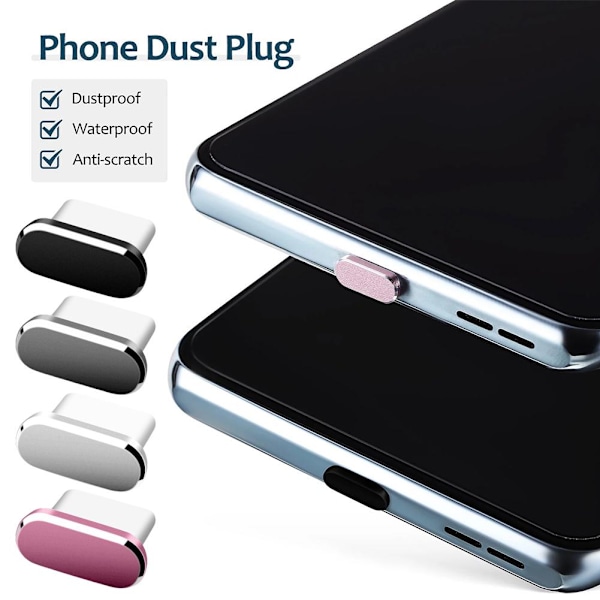 14 st USB-C dammskydd Typ C dammskydd Telefonportlock Gray 1pcs