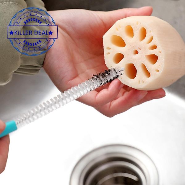 360 Graders Halmrengöringsborste Multifunktion Lotus Kök Skrubb Halmborste Borstar Rengöring O4c3 white 18cm