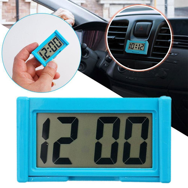 Mini Digital LCD Bordsklocka för Bilinstrumentbräda Datum Tid Kalendrar UK C 1pcs