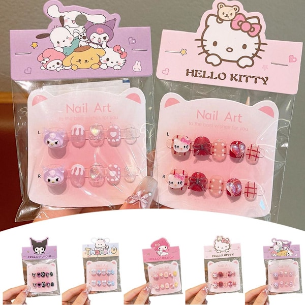 10 st Tecknade Lösnaglar Barn Bär Naglar Liten Flicka Jell style 1 10pcs