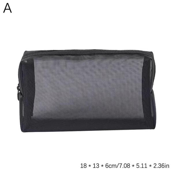 Mesh Kosmetiktasker Bærbar Makeuptaske Mini Makeup Makeup Værktøjspung L0i8 Black CS