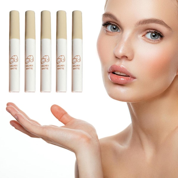 Läppglansset Matte Röd Ton för Läppar Makeup Varaktig Vatten Spegel Canine Mirror Set one size