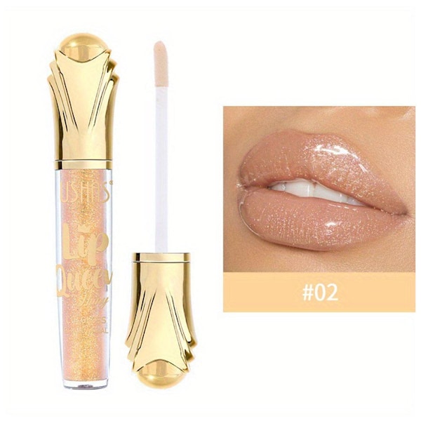 USHAS Hot Matte Scepter Beauty Läppglans Guldglitter Långvarig #02 One size