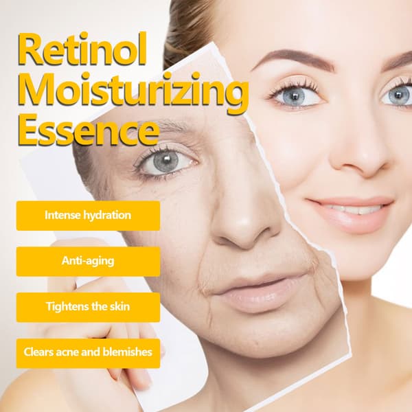 Retinol Ansigtskapselserum udglatter akne og bumser, opstrammer og blødgør huden.