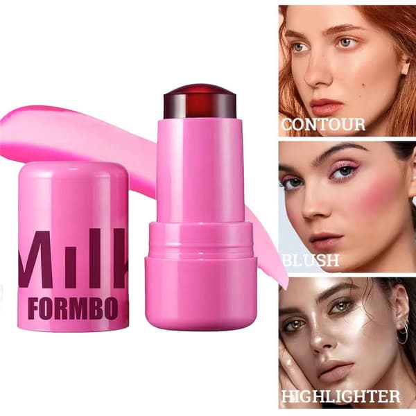Fruktgelé Blush Lip Gloss Stick Lat Ansiktskonturering Lysende og Fargerik 04# One Size Fits All