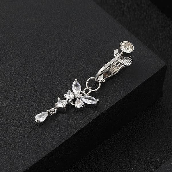 Piercingfri sommerfugl navle-ring Falsk navle-ring Ingen piercing Sexy navle