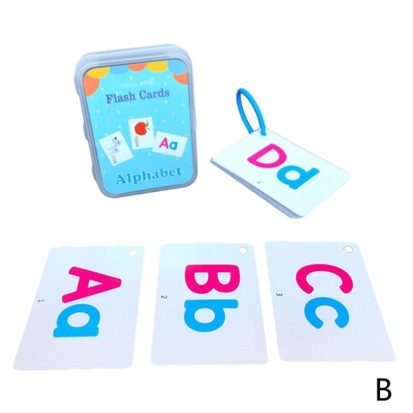 Barn Ring Flash Cards Engelska Läsa Lära Alfabet Lett MulticolorB Alphabet
