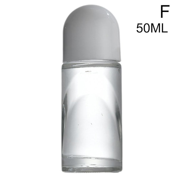 Rull-på-flaskor i klart glas 30/50 ml Extra Large Roller Ball Perf 50ml white B 1pcs