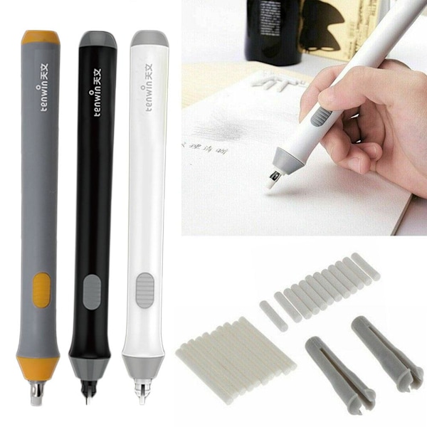 Elektrisk suddgummi kit automatisk penn suddgummi påfyllningar ritning s A grey one ize