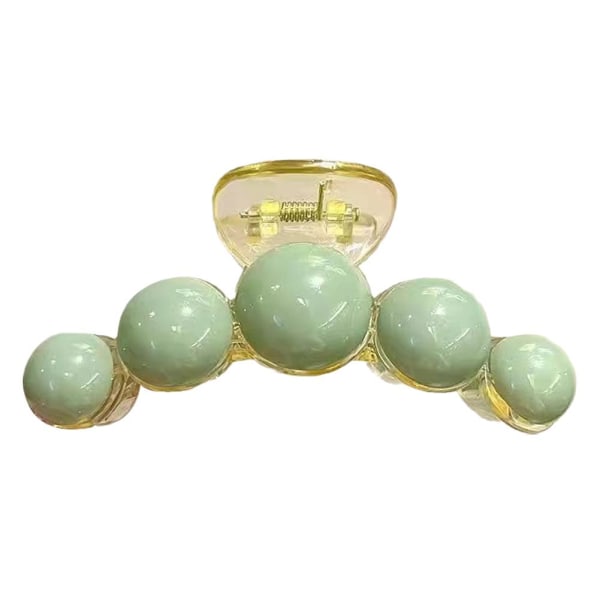 Koreansk Elegant Big Pearls Hair Claw For Women Back Hair Hold Too green small