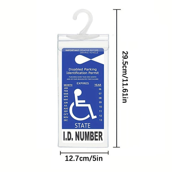 MANYUN Handikapparkeringstillstånd Hållare, 29,5 cm × 12,7 cm Ultra Transparent Skyddsfodral för Funktionshindrade för Solskydd, Universella Biltillbehör för H AA 1pcs